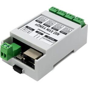 DMXking eDMX4 MAX DIN 4-Port – ArtNet/sACN via Ethernet to DMX 512 Converter with Screw Connectors