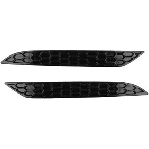 Rear Bumper Reflector, Pair of Left+Right Gloss Black Rear Bumper Reflector Honeycomb Set Fit for MK7.5 GTD R2017?2020
