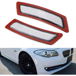 Haneex Crystal Clear Lens Front Bumper Side Markers Reflector Fender Replacement for 2011-16 BMW F10 F11 5 Series 525i 528i 530i 535i 545i 550i