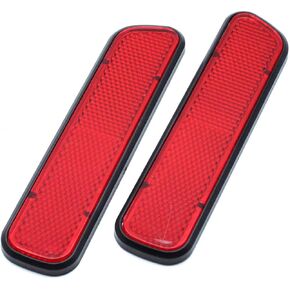 AUTUT Car Reflective Sticker Stick-On Red Warning Safety Reflector Strips Pack of 2