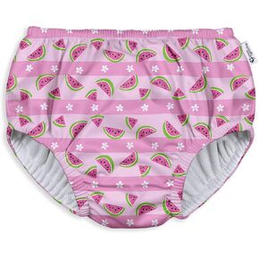 i play. by green sprouts Reusable, Eco Pull-up Swim Diaper, UPF 50, 6 mo, Light Pink Watermelon Stripe, Patented Design, STANDARD 100 by OEKO-TEX Certified