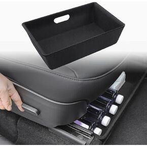 صندوق تخزين XTAUTO تحت المقعد متوافق مع 2016-2023 Tesla Model Y، صينية تنظيم مخفية تحت المقعد، حاوية درج مكعب، ملحقات Tesla Model Y، نسيج لباد مزدوج الجوانب (صينية واحدة فقط) in Kuwait