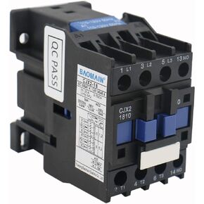 Baomain AC Contactor CJX2-1810 Coil 110V 50/60Hz 3 Phase 1NO (Normally Open)