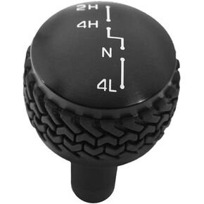 DV8 Offroad Replacement Shift Knob fits 2007-2018 Wrangler JK | 4WD Shifter | Billet Aluminum Construction | Rubber Tire Tread Grip