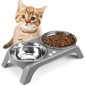 Elevated Dog Bowls, 4 Height Adjustable Raised Dog Bowl Stand with 2 Thick 50oz Stainless Steel Dog Food Bowls Non-Slip Dog Feeder for Large Medium Dogs Adjusts to 3.7", 9.2", 10.75", 12.36" Black
