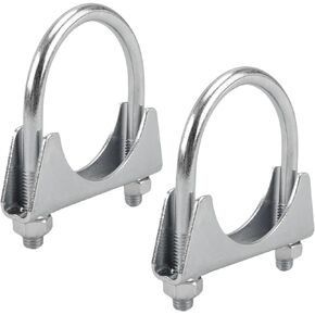 【2PCS】2 Inche Heavy Exhaust Clamp Muffler Clamp, Stainless Steel Saddle Fixture, U -Shaped Bolt Clamp, Used to Fix the Car to Replace the Exhaust Pipe/Muffler, Connect to the Cutting -Edge Pipe