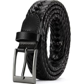 DOOPAI Mens Belts, Braided Leather Dress Belt,Woven Braided Belts for Gift Men Casual Jeans Golf