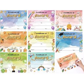 Spakon 80 Pcs Award Certificates for Kids End of School Year Graduation Celebrates Gifts for Students Preschool Kindergarten Elementary Teacher Classroom Supplies