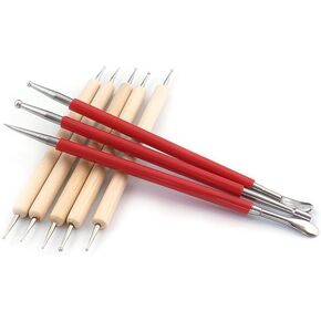 Zerodis 8Pcs Leather Carving Craft Kit Manual Carving Stylus Dotting Tools Set for Embossing Pattern Spoon Carving Tool