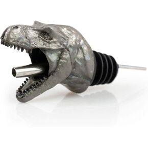 Jurassic Park T-rex Wine Pourer - Stainless Steel Pour Spout Fits Standard Wine Bottles - By Surreal Entertainment