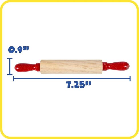 READY 2 LEARN Mini Wooden Rolling Pins - Set of 6-7.25 inches - Turning Handles - Rollers for Kids' Dough, Crafts, Imaginative Play in Saudi Arabia