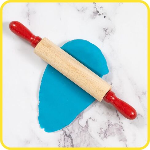 READY 2 LEARN Mini Wooden Rolling Pins - Set of 6-7.25 inches - Turning Handles - Rollers for Kids' Dough, Crafts, Imaginative Play in Saudi Arabia