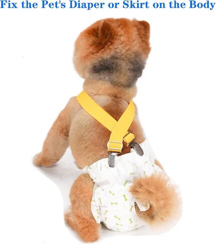 TESSVEYA 4 Pcs Dog Diaper Suspenders | Cat Suspenders | Female Male Dog Skirt Dress & Diaper Keeper | for Small Medium and Large Dogs (Square,Heart, M) in Saudi Arabia