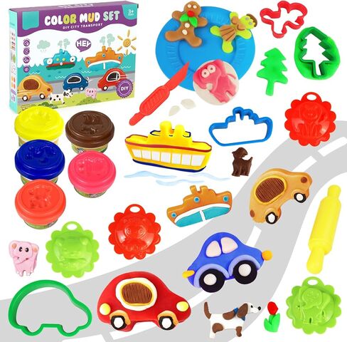 مجموعة عجينة اللعب الملونة عزيزي دير للأطفال من سن 4 إلى 8 سنوات، لعب الديناصورات وقوالب الحيوانات وإكسسوارات العجين 34 قطعة، مجموعة أدوات لعب لعبة العجين الملونة 12 قطعة غير سامة، مجموعة ألعاب إبداعات الحفلات in Kuwait