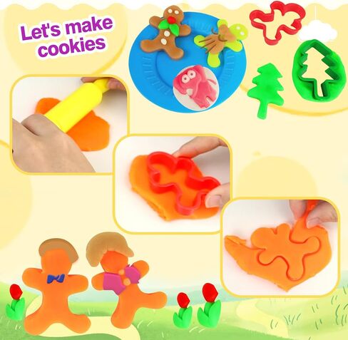 مجموعة عجينة اللعب الملونة عزيزي دير للأطفال من سن 4 إلى 8 سنوات، لعب الديناصورات وقوالب الحيوانات وإكسسوارات العجين 34 قطعة، مجموعة أدوات لعب لعبة العجين الملونة 12 قطعة غير سامة، مجموعة ألعاب إبداعات الحفلات in Kuwait