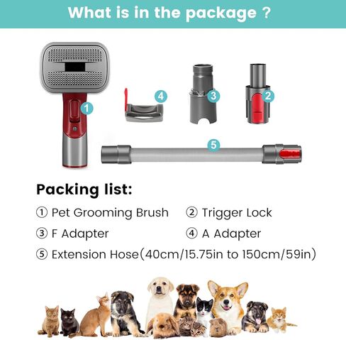 مجموعة العناية بالكلاب الأليفة من BTD-DARBY لمكنسة دايسون الكهربائية V6 V7 V8 V10 V11 V12 V15 وسلسلة DC (غير متضمنة)، مرفق فرشاة تزيين الكلاب، أدوات العناية بشعر الكلاب للقطط والحيوانات الأخرى in Kuwait