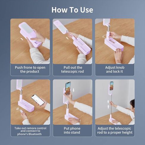 Selfie Ring Light Portable Mini LED Desk Ringlight 3200-5500K with 1000mah Battery for Live Stream Make Up YouTube TikTok Dimmable LED Camera Ring Light for iPhone & Android Phone in Kuwait