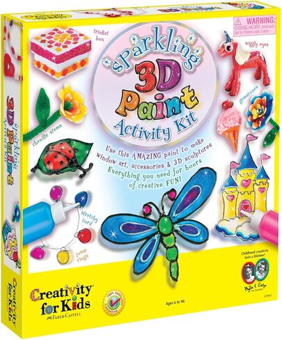 مجموعة أنشطة الطلاء العجيب اللامعة ثلاثية الأبعاد من إبداع الأطفال - مجموعة طلاء فنية فاخرة للنافذة، باللون الأصفر in Kuwait
