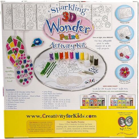 مجموعة أنشطة الطلاء العجيب اللامعة ثلاثية الأبعاد من إبداع الأطفال - مجموعة طلاء فنية فاخرة للنافذة، باللون الأصفر in Kuwait