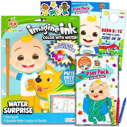 Cocomelon Paint With Water Set for Kids Toddlers Bundle ~ Reusable Mess Free Imagine Ink Book with Water Surprise Brush with Mini Coloring Book and Stickers (Cocomelon Water Painting Kit) in Saudi Arabia