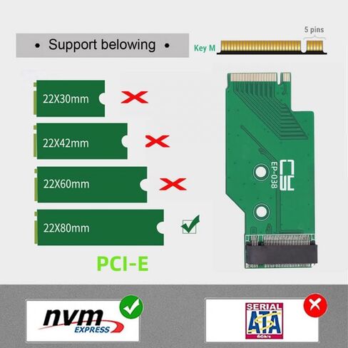 CY Card 2pcs/lot M2 NGFF NVME M.2 Extended Adapter Transfer 2230 2242 2260 2280 Change to Long Size SSD in Kuwait