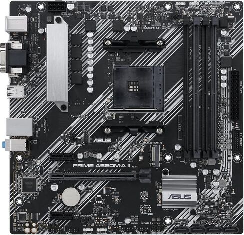 ASUS Prime A520M-A II/CSM AMD AM4 (الجيل الثالث Ryzen) اللوحة الأم التجارية microATX (ذاكرة ECC، دعم M.2، إيثرنت 1 جيجا بايت، DP/HDMI 2.1/D-Sub، 4K@60HZ، USB3.2 Gen1Type-A، ARGBheader مع AURAsync) in Saudi Arabia