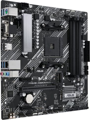ASUS Prime A520M-A II/CSM AMD AM4 (الجيل الثالث Ryzen) اللوحة الأم التجارية microATX (ذاكرة ECC، دعم M.2، إيثرنت 1 جيجا بايت، DP/HDMI 2.1/D-Sub، 4K@60HZ، USB3.2 Gen1Type-A، ARGBheader مع AURAsync) in Saudi Arabia