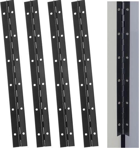 anjetan 4 قطع مفصلات البيانو المستمرة، مفصلات من الفولاذ المقاوم للصدأ شديدة التحمل مقاس 12 بوصة مع برغي، مفصلات قارب البيانو، مفصل باب خزانة قابل للطي in Kuwait