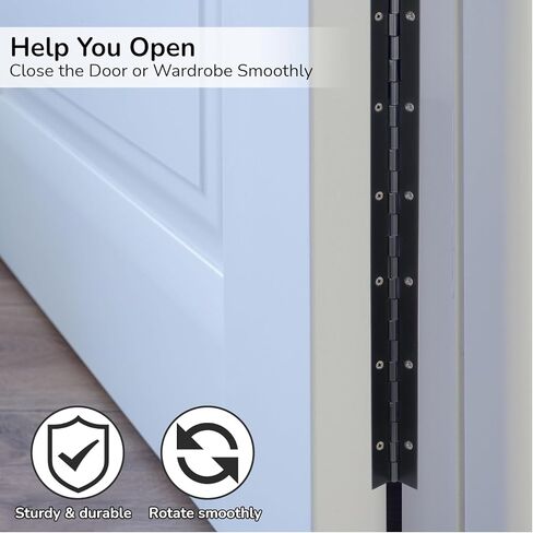 anjetan 4 قطع مفصلات البيانو المستمرة، مفصلات من الفولاذ المقاوم للصدأ شديدة التحمل مقاس 12 بوصة مع برغي، مفصلات قارب البيانو، مفصل باب خزانة قابل للطي in Kuwait