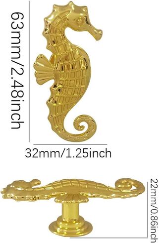 Sutfmwe Drawer Knobs Pull - Unique Seahorse Cabinet Knob Handles for Coastal Nautical Beach Theme Decorative Furniture Door Knob for Dresser Closet Kitchen Decor 4PCS (Antique Silver) in Kuwait