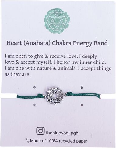 The Blue Yogi Chakra Energy Bracelets - Unisex Yoga and wellness Jewelry - Adjustable Bracelets (Heart Chakra (Anahata)) in Saudi Arabia