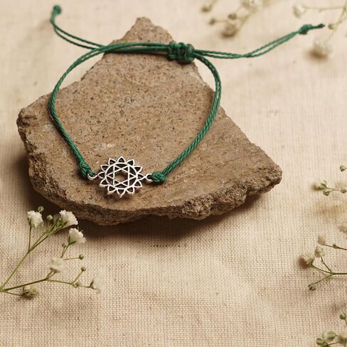 The Blue Yogi Chakra Energy Bracelets - Unisex Yoga and wellness Jewelry - Adjustable Bracelets (Heart Chakra (Anahata)) in Saudi Arabia