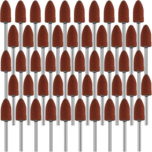𝐉𝐔𝐍𝐋𝐈𝐗𝐍 50 Pcs Bullet Shape Rotary Grinding Stone Set - 1/8'' Shank Abrasive Mounted Stone Grinding Point Polishing Bits for Dremel in Saudi Arabia