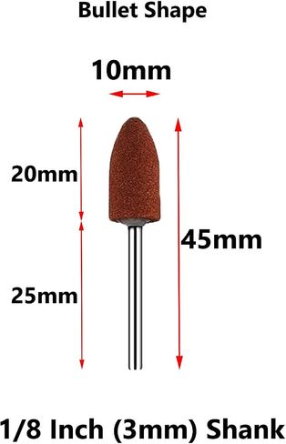 𝐉𝐔𝐍𝐋𝐈𝐗𝐍 50 Pcs Bullet Shape Rotary Grinding Stone Set - 1/8'' Shank Abrasive Mounted Stone Grinding Point Polishing Bits for Dremel in Saudi Arabia