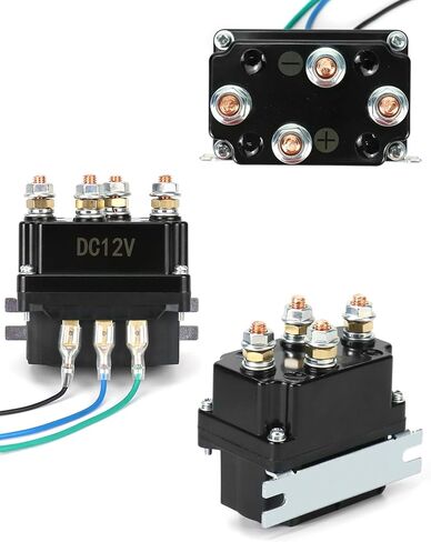 QWORK Universal 12V الملف اللولبي التتابع ونش الروك الإبهام التبديل كومبو لروافع ATV UTV 2000-5000 رطل مع هيكل فولاذي قوي، لمسة نهائية سوداء مطلية بالمسحوق، سهلة التركيب in Kuwait