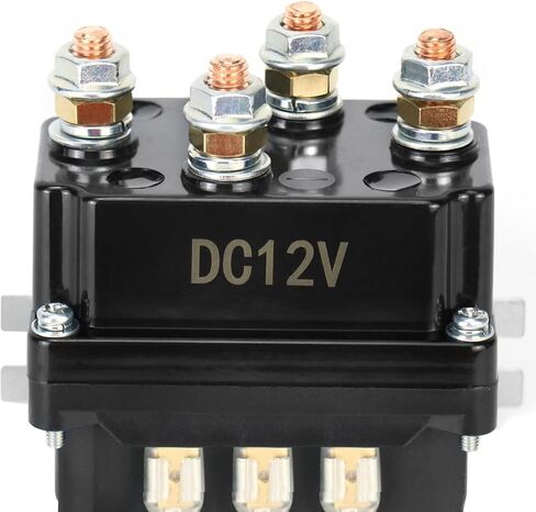 QWORK Universal 12V الملف اللولبي التتابع ونش الروك الإبهام التبديل كومبو لروافع ATV UTV 2000-5000 رطل مع هيكل فولاذي قوي، لمسة نهائية سوداء مطلية بالمسحوق، سهلة التركيب in Kuwait