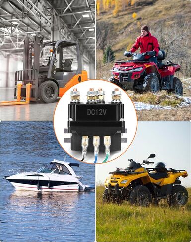 QWORK Universal 12V الملف اللولبي التتابع ونش الروك الإبهام التبديل كومبو لروافع ATV UTV 2000-5000 رطل مع هيكل فولاذي قوي، لمسة نهائية سوداء مطلية بالمسحوق، سهلة التركيب in Kuwait