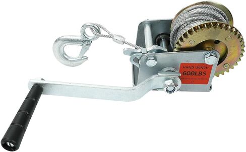 BLACKHORSE-RACING 3500 lbs Hand Winch with 33FT Cable, Hardened Steel 2 Gear Manual Crank Winch for ATV RV Boat Trailer Truck Marine Winch Heavy Duty Hand Crank Winch with Hook in Saudi Arabia