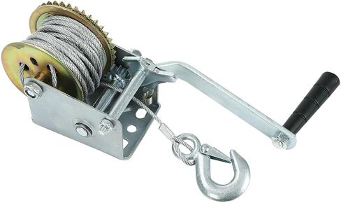 BLACKHORSE-RACING 3500 lbs Hand Winch with 33FT Cable, Hardened Steel 2 Gear Manual Crank Winch for ATV RV Boat Trailer Truck Marine Winch Heavy Duty Hand Crank Winch with Hook in Saudi Arabia