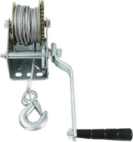 BLACKHORSE-RACING 3500 lbs Hand Winch with 33FT Cable, Hardened Steel 2 Gear Manual Crank Winch for ATV RV Boat Trailer Truck Marine Winch Heavy Duty Hand Crank Winch with Hook in Saudi Arabia