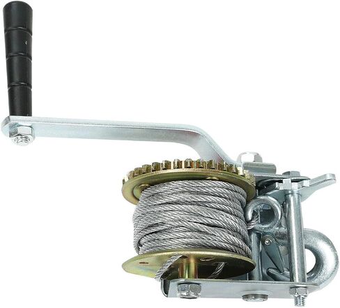 BLACKHORSE-RACING 3500 lbs Hand Winch with 33FT Cable, Hardened Steel 2 Gear Manual Crank Winch for ATV RV Boat Trailer Truck Marine Winch Heavy Duty Hand Crank Winch with Hook in Saudi Arabia