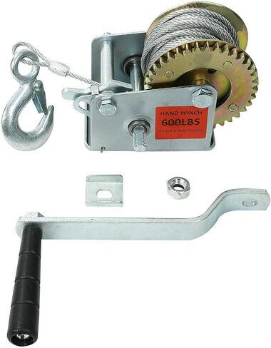 BLACKHORSE-RACING 3500 lbs Hand Winch with 33FT Cable, Hardened Steel 2 Gear Manual Crank Winch for ATV RV Boat Trailer Truck Marine Winch Heavy Duty Hand Crank Winch with Hook in Saudi Arabia