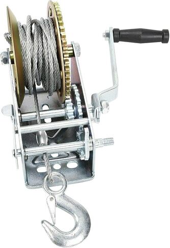 BLACKHORSE-RACING 3500 lbs Hand Winch with 33FT Cable, Hardened Steel 2 Gear Manual Crank Winch for ATV RV Boat Trailer Truck Marine Winch Heavy Duty Hand Crank Winch with Hook in Saudi Arabia