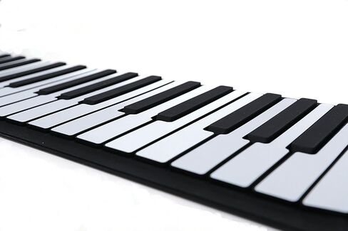 iLearnMusic رول أب بيانو | بيانو لوحة مفاتيح محمول | لوحة مفاتيح البيانو الكهربائية ذات لفة يدوية | سيليكون ممتاز ومكبرات صوت مدمجة (49 مفتاحًا، أبيض) in Kuwait