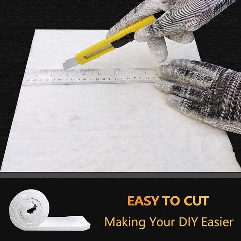 TITGGI Kaowool بطانية عازلة من ألياف السيراميك المقاومة للحريق (2400F 1 بوصة × 12 بوصة × 24 بوصة)، بطانية من ألياف السيراميك ذات درجة الحرارة العالية للمواقد والأفران وغسالة الأطباق وعزل الفرن in Kuwait