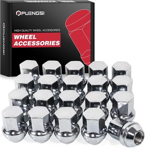 PUENGSI 20 قطعة 9/16-18 صواميل العروة، 1.54 بوصة طول 1.18 بوصة واسعة - صواميل مقعد مخروطية الشكل متوافقة مع 2006-2010 دودج داكوتا، 2004-2009 دودج دورانجو، 2002-2010 دودج رام 1500 in Kuwait