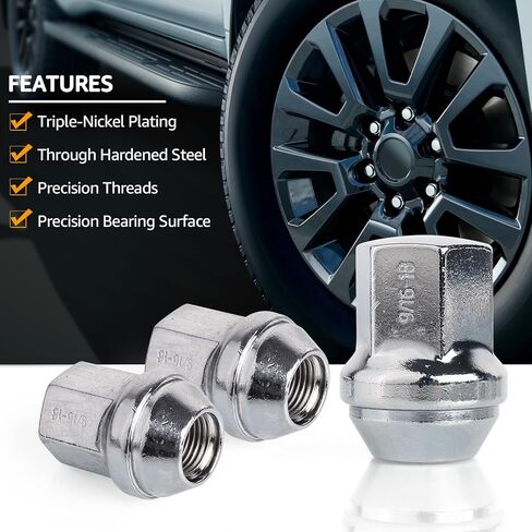 PUENGSI 20 قطعة 9/16-18 صواميل العروة، 1.54 بوصة طول 1.18 بوصة واسعة - صواميل مقعد مخروطية الشكل متوافقة مع 2006-2010 دودج داكوتا، 2004-2009 دودج دورانجو، 2002-2010 دودج رام 1500 in Kuwait