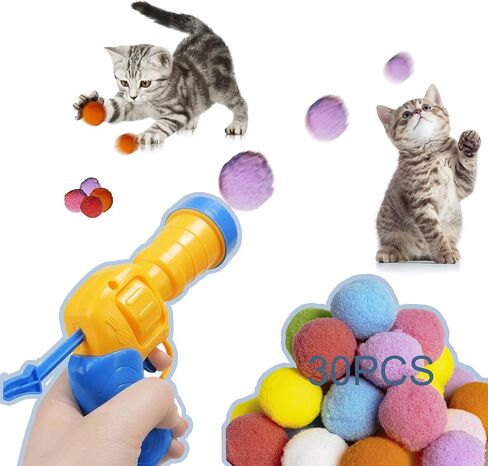 Glamflapin Cat Toys Bulk for Indoor Cats - Cat Toy Ball Launcher Gun, Cat Wand, Catnip Toys Balls, Catnip Fish, Mice, Cat Spring Toys, Colorful Balls and Bells for Cat in Saudi Arabia