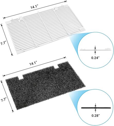 شبكة مكيف الهواء Kohree RV A/C، غطاء مكيف الهواء بفلتر RV AC، غطاء فتحة تهوية مكيف الهواء ثنائي الحزمة لـ Dometic 3104928.019، قطع غيار RV Camper - عبوتان مع 4 وسادة فلتر in Kuwait