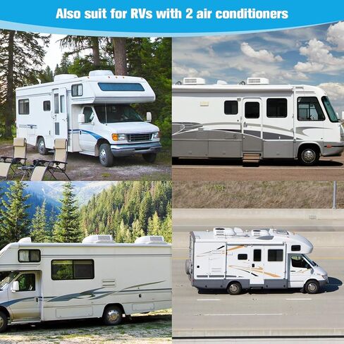 شبكة مكيف الهواء Kohree RV A/C، غطاء مكيف الهواء بفلتر RV AC، غطاء فتحة تهوية مكيف الهواء ثنائي الحزمة لـ Dometic 3104928.019، قطع غيار RV Camper - عبوتان مع 4 وسادة فلتر in Kuwait